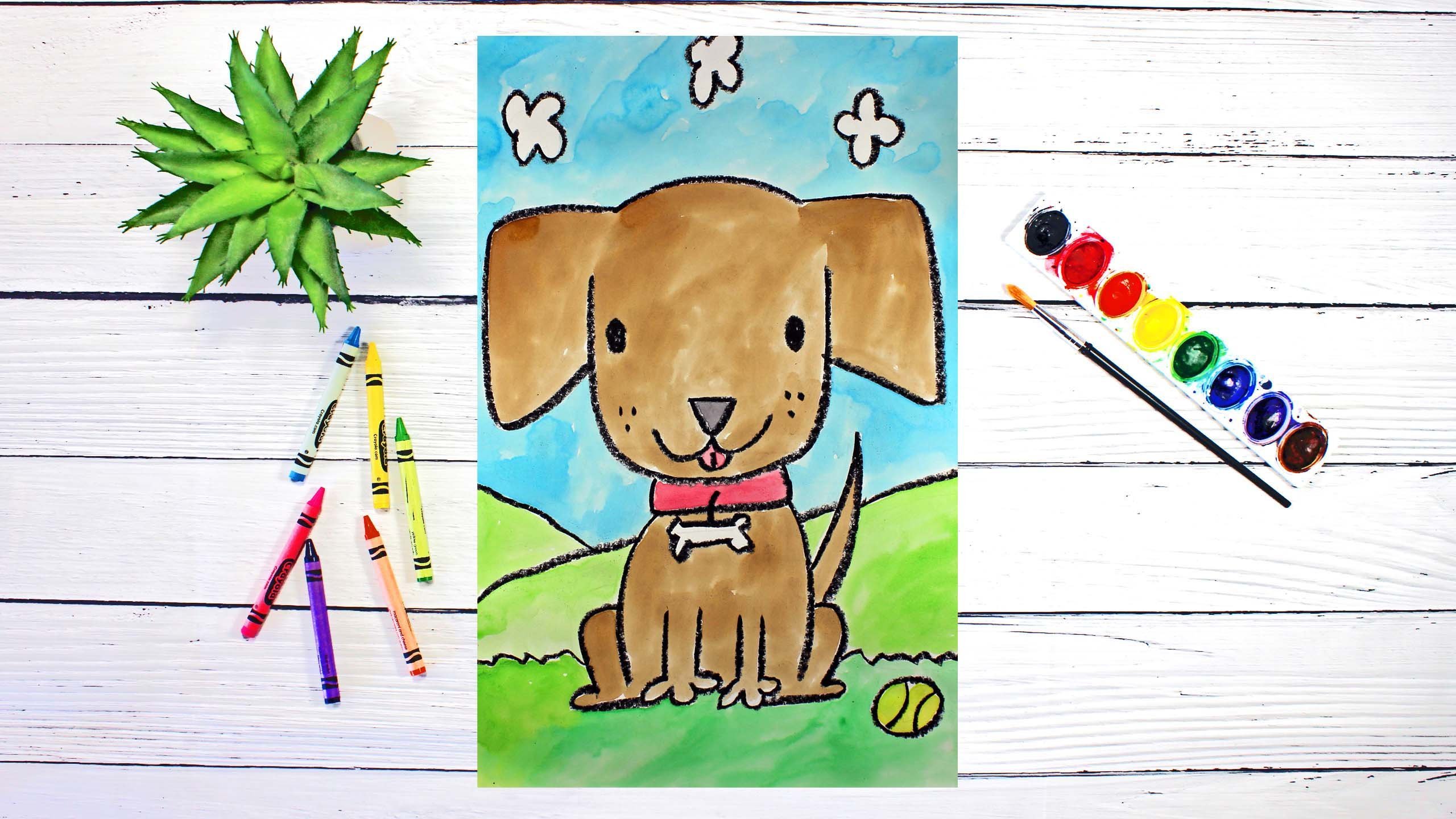 easy drawings of dogs for kids