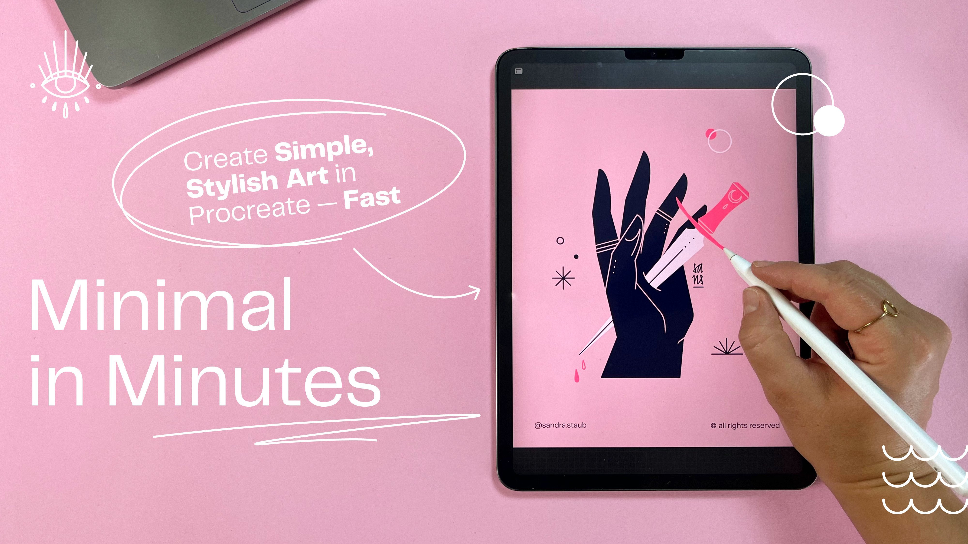 Mínimo en minutos: crea una ilustración a mano simple y elegante en Procreate - Rápido.
