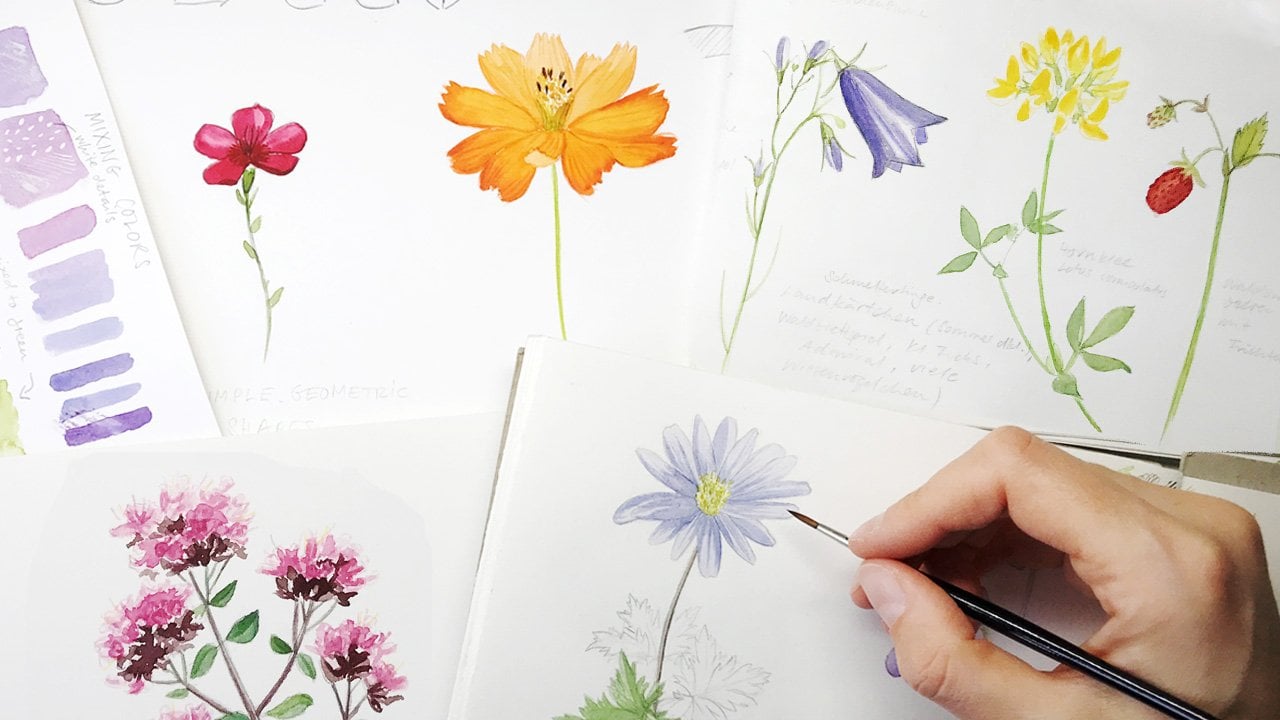 Mixed Media Florals And Botanicals For Your Sketchbook - creative