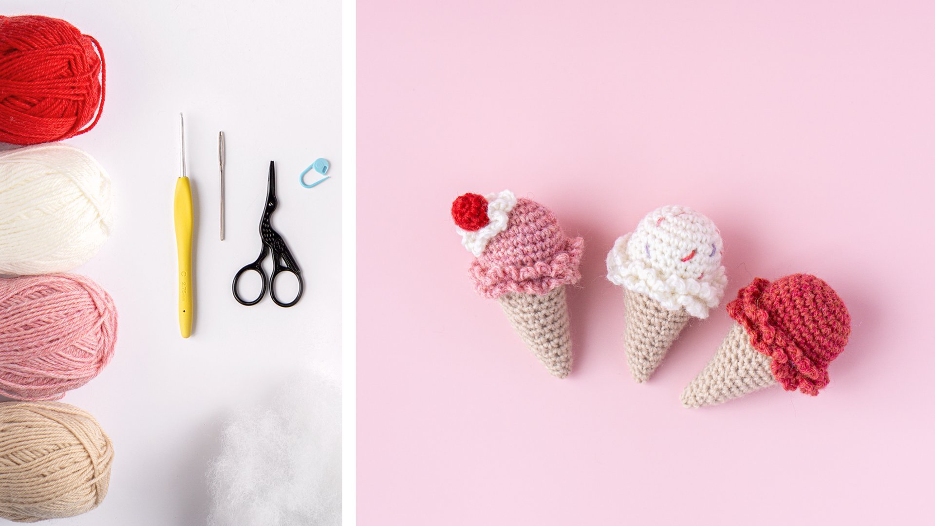 Amigurumi para principiantes el ganchillo un cono de helado en