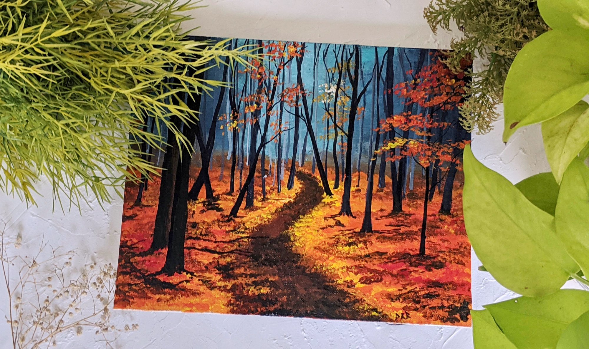 Acrylic Painting: How To Paint An Abstract Forest Landscape | Debasree