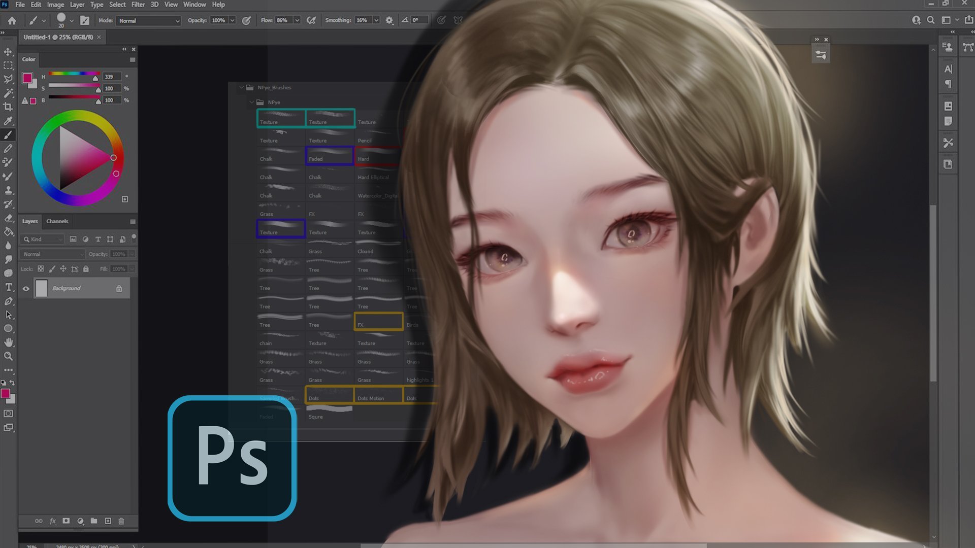 Semi - Realistic Portrait Step By Step Tutorial For Beginners | Ariya ...