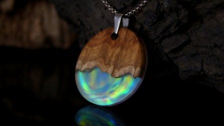 Opal, Wood and Resin Pendant DIY