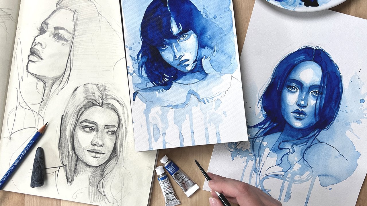 Introduction To Watercolor Portraits: Learn Simple Drawing ...