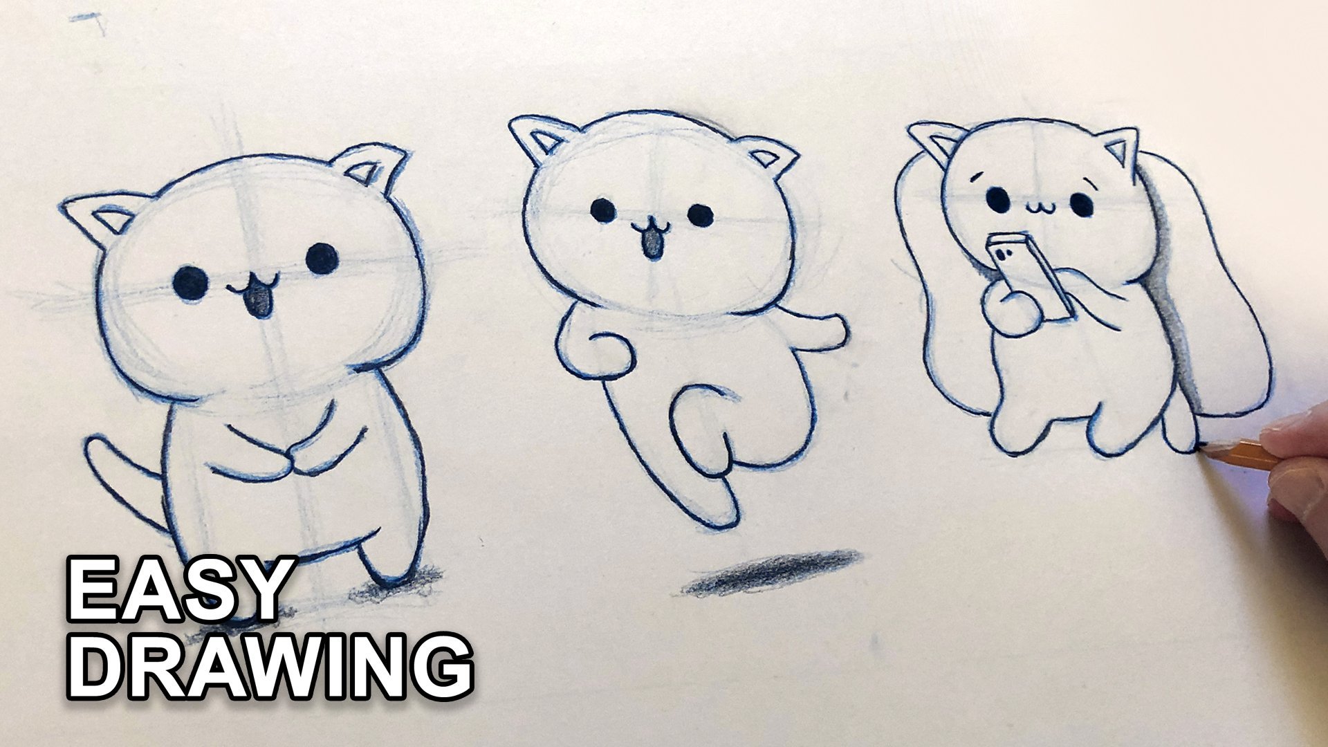 Como desenhar um gatinho kawaii - Curso de Desenho - Eu que Desenhei