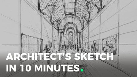 1 Point Perspective: How to do a quick architectural sketch